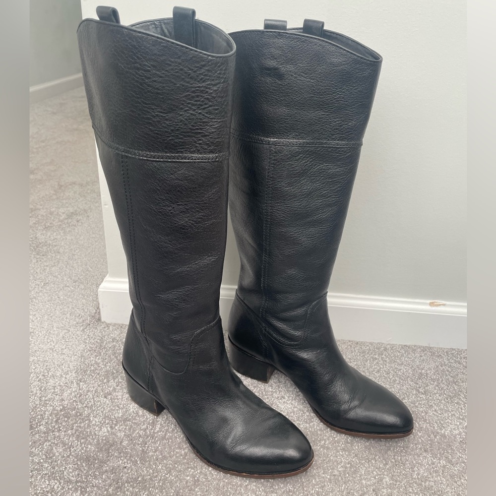Louise et cie black leather lo-verrah knee high riding boots 38.5 8.5